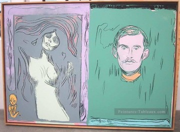  Munch Peintre - Madonna And Autoportrait avec le bras de Skeleton après Munch POP artistes